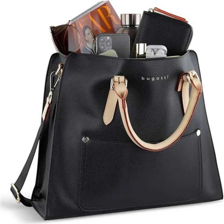 Bugatti Ella Top Handle L Shopper, handliche Henkeltasche aus hochwertigem Kunstleder, Nude – Bild 4