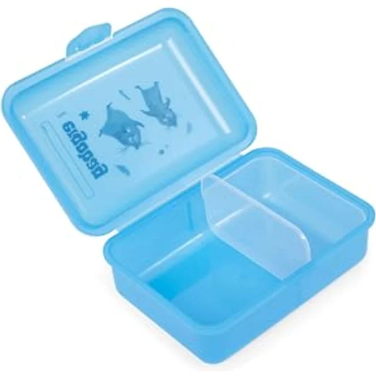 ergobag Brotdose mit Motiv und Trennfach BPA-frei Spülmaschinenfest Robust Kinderfreundlich Dino - Grün – Bild 2