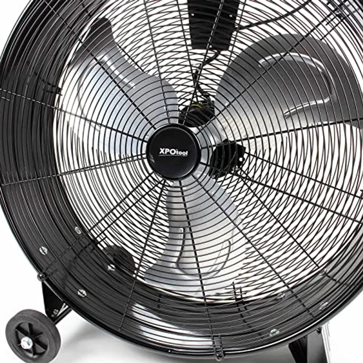 Wiltec Trommelventilator 60 cm 180 W Bodenventilator mit Kabel und Räder, 3 Geschwindigkeitsstufen, Windmaschine in silber – Bild 5