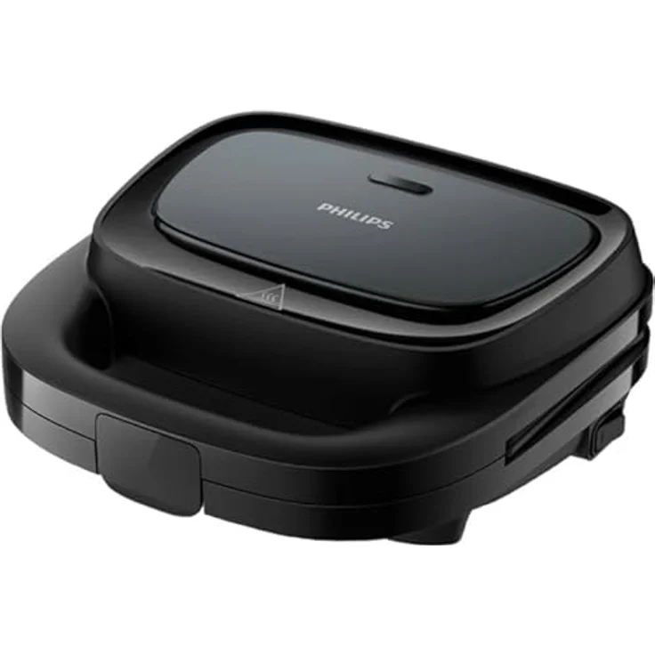 Philips HD2332/90, Waffeleisen mit antihaftbeschichteten Platten für goldbraune Waffeln, Schwarz – Bild 1
