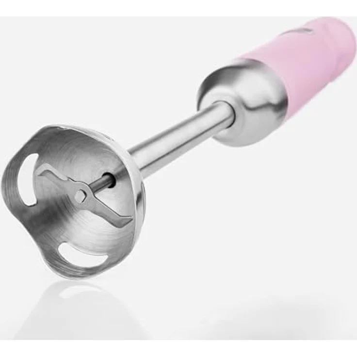 Westinghouse Retro Stabmixer, 4 Geschwindigkeitsstufen, Turbofunktion, 2 Flügelmesser, Edelstahl, Ergonomischer Griff, Abnehmbarer Stab, Aufbewahrungstasche, 600 Watt, pink – Bild 4