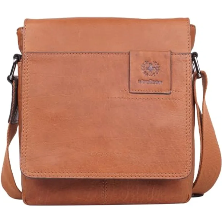 Strellson Hyde Park Jeremy, Umhängetasche aus 100% Leder, 21 cm x 6 cm x 23 cm, braun