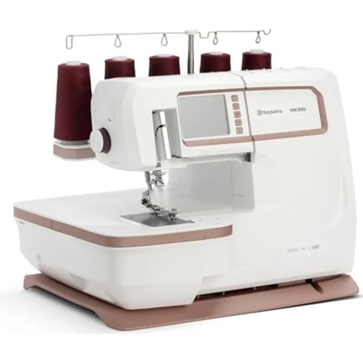 Husqvarna Viking Amber Air S 600 Overlock-Nähmaschine mit Lufteinfädelung, 26 Stiche, Farb-Touchscreen – Bild 6