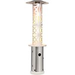Blumfeldt Terrassenheizer, Outdoor-Gasheizstrahler, Heizpilz Gas für Terrasse, Garten & Balkon, Terrassen-Heizer mit Elektrischer Zündung, 360°Flammen-Blick, Gas-Heizstrahler mit Bodenrollen
