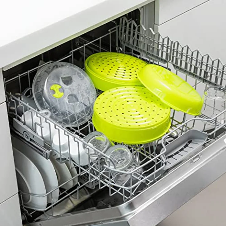 InnovaGoods Dampfgarer für die Mikrowelle, 2 Ebenen, Fresh, Farbe: grün, Maße: 22 x 12-17 cm – Bild 8