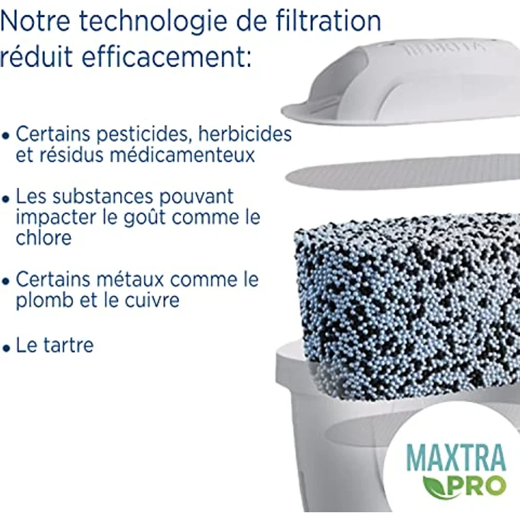 BRITA Karaffe aus blauem Glas (2,5 l) mit 1 x BRITA MAXTRA PRO All-in-1 Filterkartusche - reduziert Zahnstein, Chlor, bestimmte Verunreinigungen und bestimmte Metalle – Bild 4