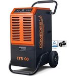 Comedes Bautrockner Luftentfeuchter ITR 90 mit 90 Liter/24h und Drainagepumpe, für Räume und Keller bis 150m²/345m³, Metallgehäuse