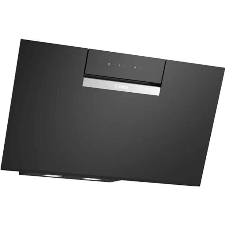 Bosch DWJ87FN60, Serie 4 Smarte Dunstabzughaube, 60 cm breit, Wandesse Made in Germany, Umluft, EcoSilence Drive leiser und effizienter Motor, Übers Kochfeld steuerbar, Klarglas Schwarz