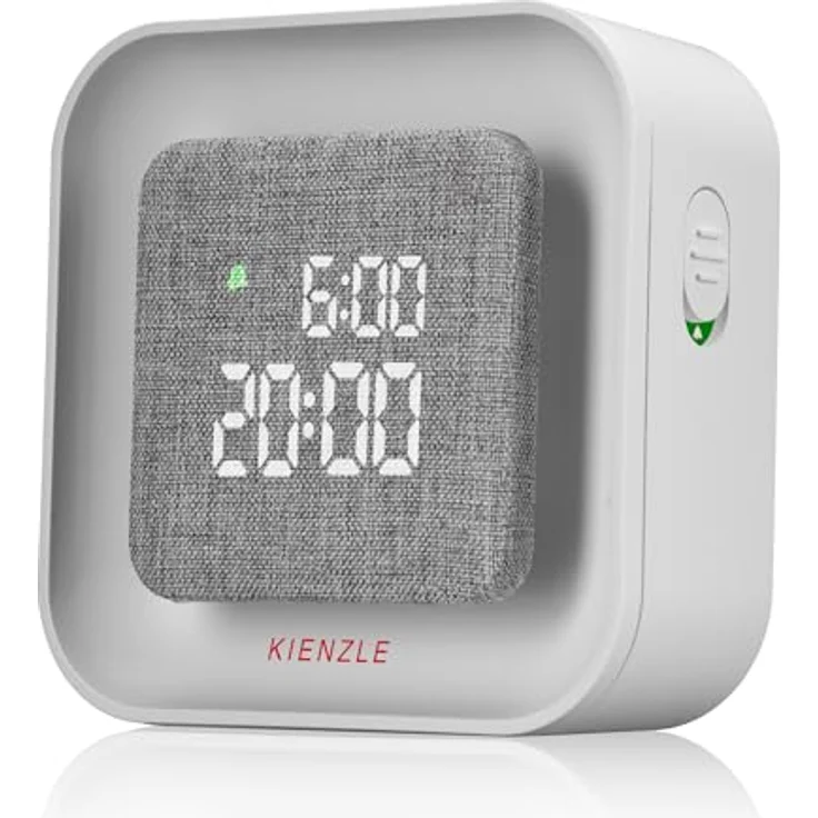 Kienzle KIENZLE Lichtwecker Quadratisch, LED-Wecker mit dreistufigem Aufwachlicht und dimmbarem Nachtlicht, Stoffabdeckung – Bild 3