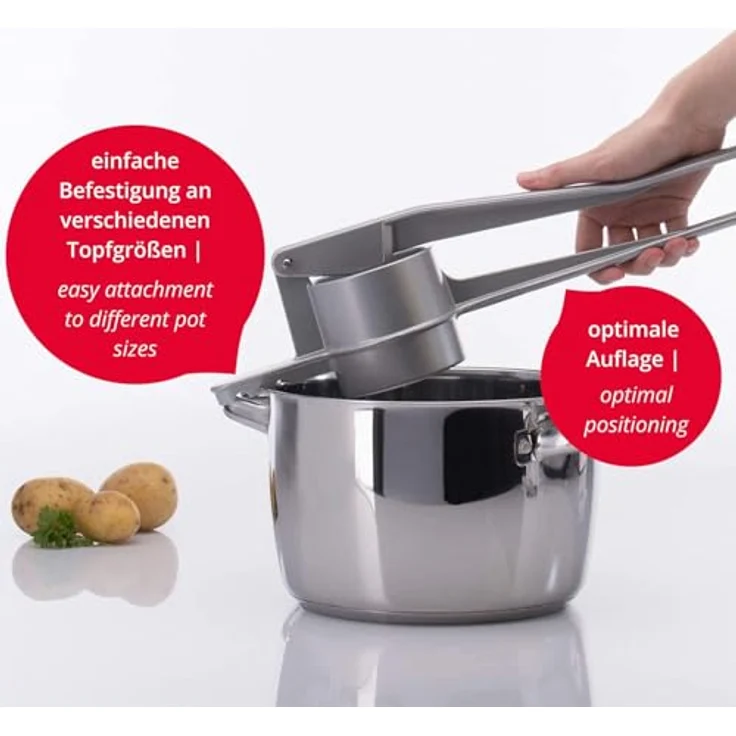 Westmark Spätzle--Kartoffelpresse, Mit Spezial-Lochung für Spätzle wie Handgemacht, Aluminiumdruckguss, Länge: 41 cm, Spätzlechef, Silber, 61202260 – Bild 9