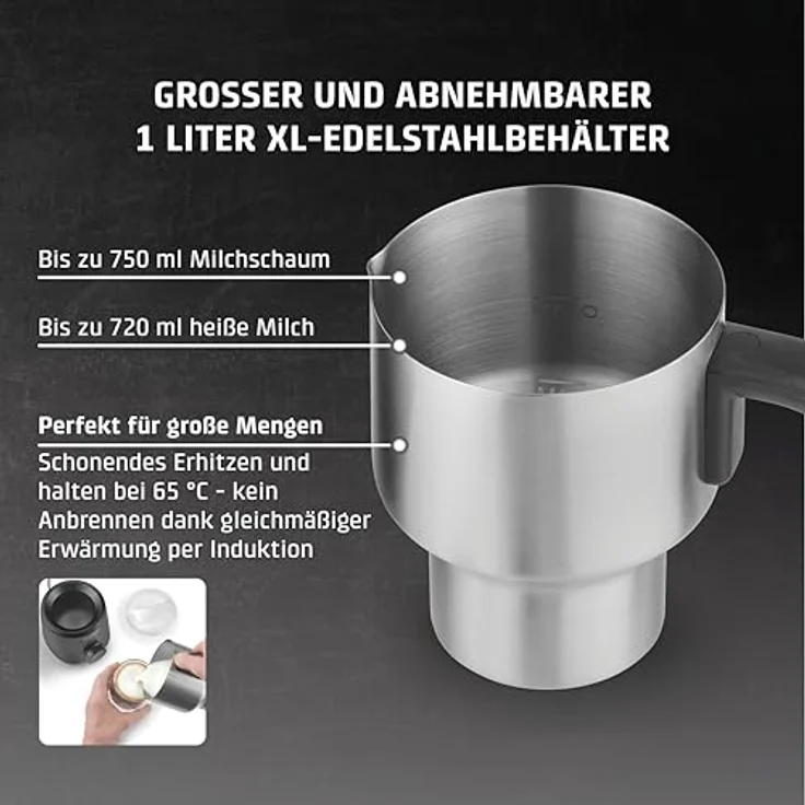 Caso 1667 PremiumLatte XL, Milchaufschäumer mit großem Fassungsvermögen und schneller Aufschäum-Funktion – Bild 6