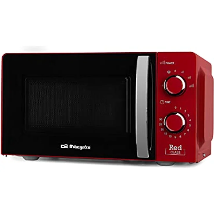Orbegozo Mikrowelle MI 2121, 20 Liter Kapazität, 6 Leistungsstufen, Timer bis 30 Minuten, Auftauprogramm, 700 W, Rot – Bild 1