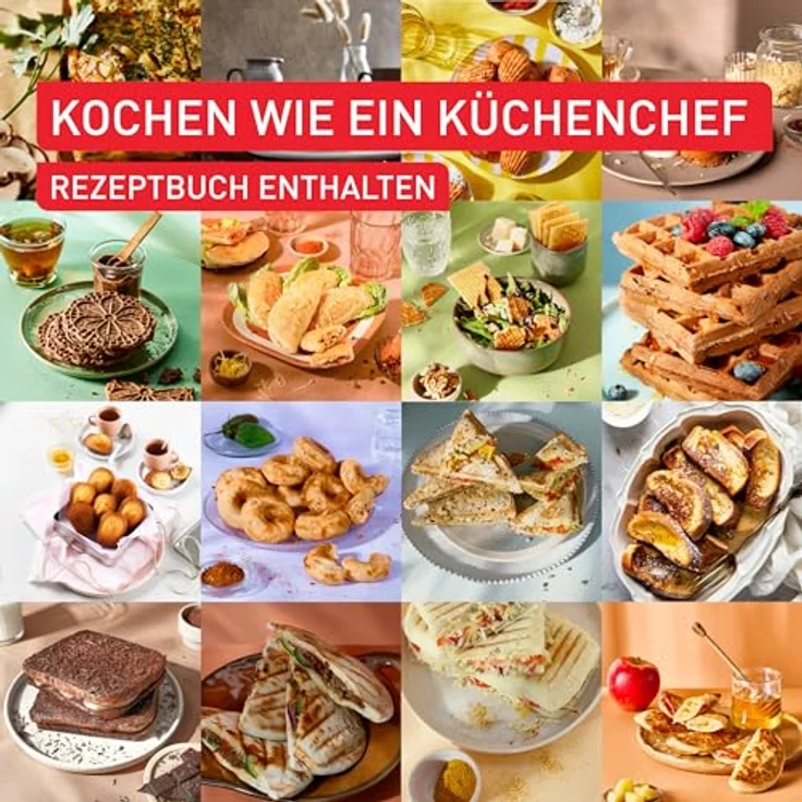 Tefal 2-in-1 Sandwichmaker SW8674 Snack Collection, 700 W, Antihaftbeschichtung, austauschbare Plattensets, inkl. Rezeptbuch – Bild 5