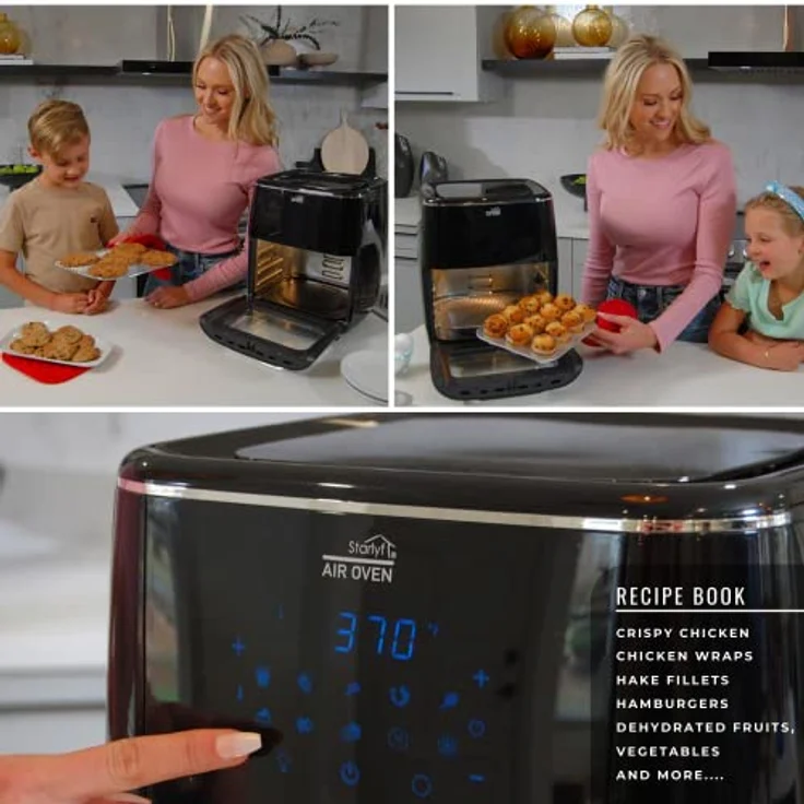 Starlyf Heißluftfritteuse Air Oven XL, 1700 W, 12 Liter Fritteuse mit 10 Programmen, Rotisserie-Funktion, Drehspieß (ohne Korb) – Bild 3