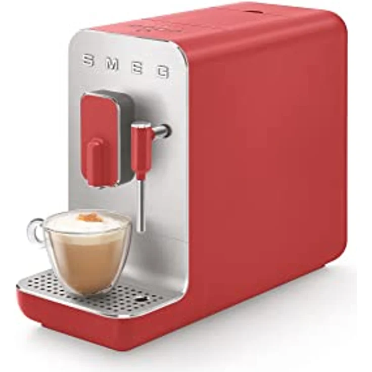 Smeg BCC02 Kaffeevollautomat 50s Style, 1,4 l Wassertank, mit integriertem Mahlwerk und Milchaufschäumdüse, ruby red – Bild 4