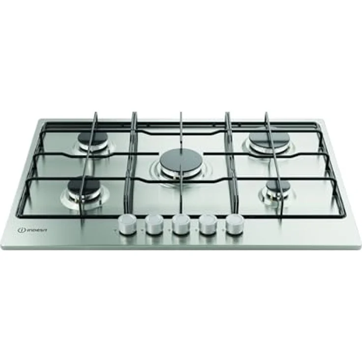 Indesit THP 52 IX/I1 Kochfeld mit 5 Gasbrennern, 73 cm, Edelstahl, Drehregler, Wandmontage – Bild 2