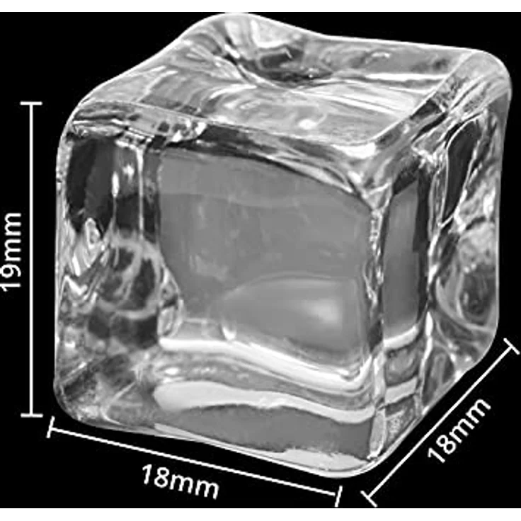 BELLE VOUS Klare Künstliche Eiswürfel (100 Stück) - 19mm Acryl Eiswürfel - Künstliche Plastik Eiswürfel für Hochzeiten, Vasenfüller, Tafelaufsätze, Fotorequisiten und Küchendekoration – Bild 2