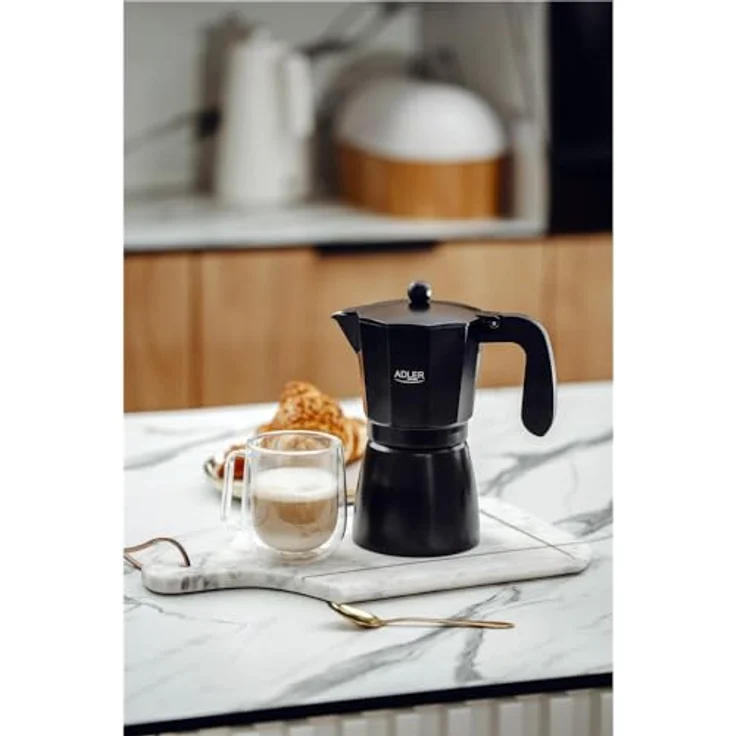 Adler AD 4429, Espressokocher für Herdplatten, 520ml, 9 Tassen, schwarz – Bild 8
