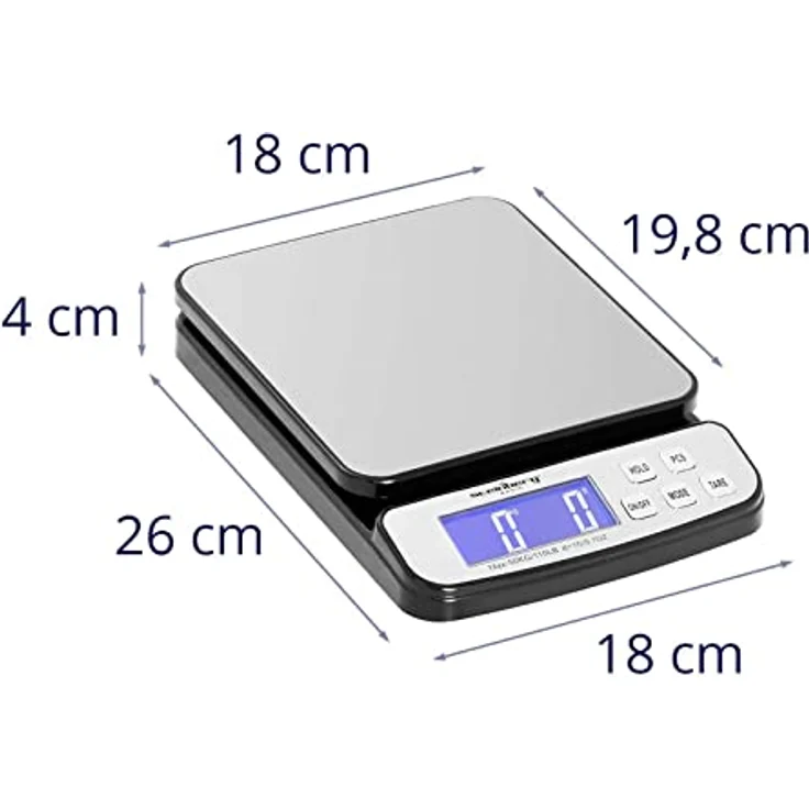 Steinberg Systems Feinwaage Briefwaage Paketwaage Versandwaage LCD Digitalwaage Plattformwaage 50, Edelstahl, 50 kg / 1 g, große Wiegefläche, zahlreiche Funktionen - Preisvergleich – Bild 6