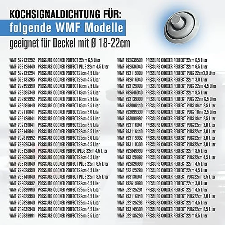 Piebert Kochsignaldichtung 39155 für WMF Schnellkochtöpfe, hellgrau, hitzebeständiges Silikon, BPA-frei, lebensmittelecht – Bild 2