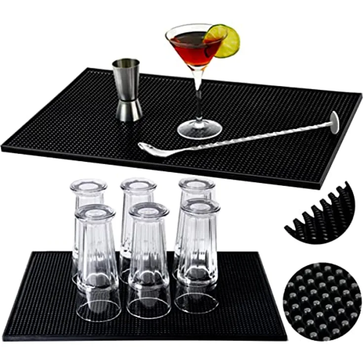 Abtropfmatte Geschirr Trocken-matte Geschirrtrocknungsmatten 45x30x1cm Schwarz 8637