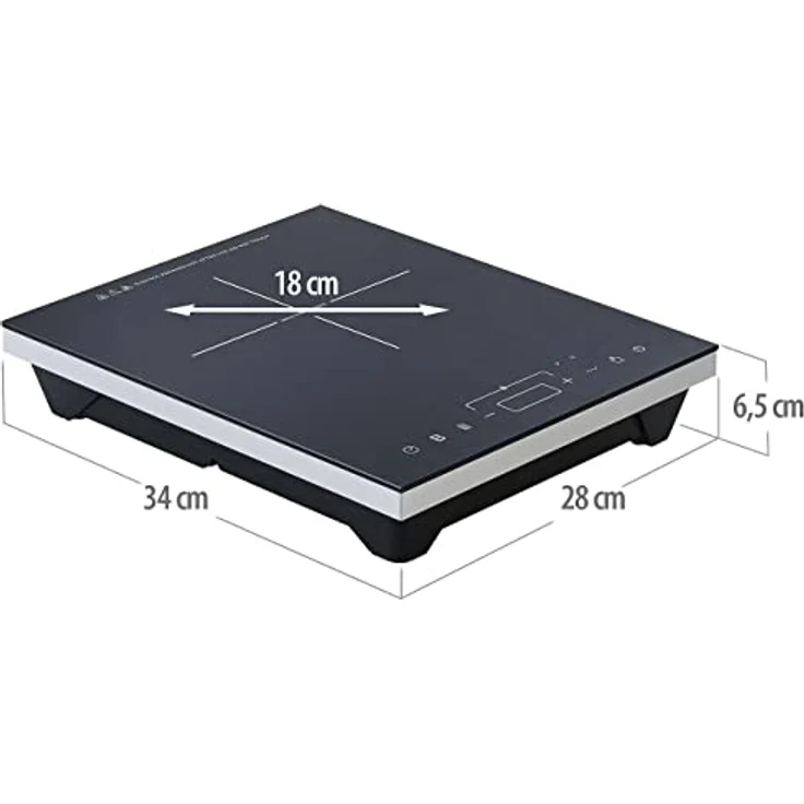 Rosenstein & Söhne Induktionskochfeld, Induktions-Kochplatte ZX-6304 12-26 cm, 2.000 W, Boost-Funktion, Touch-Tasten, Temperatur bis 240 °C, energiesparend – Bild 3