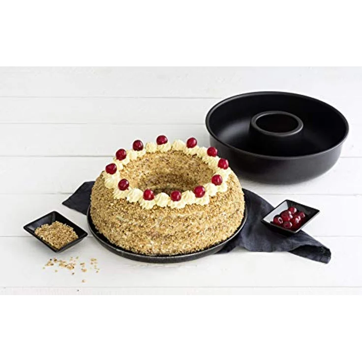 Zenker Kranzform 28 cm aus der Serie ''Pure'', runde Backform für leckere Kuchen, Frankfurter Kranz (Farbe: schwarz), Menge: 1 Stück – Bild 3