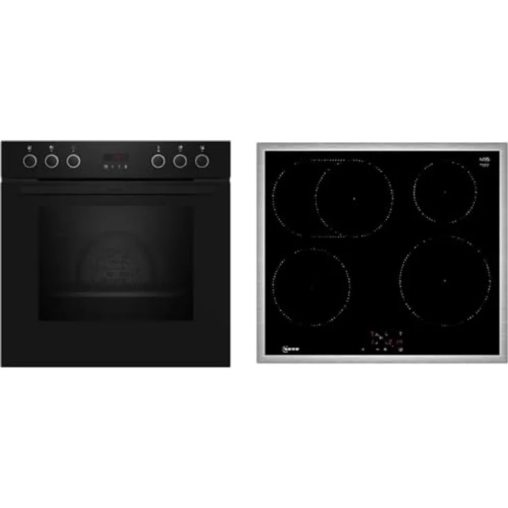NEFF EX4PIB0 Herd-Set, E2CCG6AK4 Backofen mit Pyrolyse-Selbstreinigung, CircoTherm, LED-Display & M56SBF1L0 Induktionskochfeld mit Bräterzone, Edelstahlrahmen – Bild 1