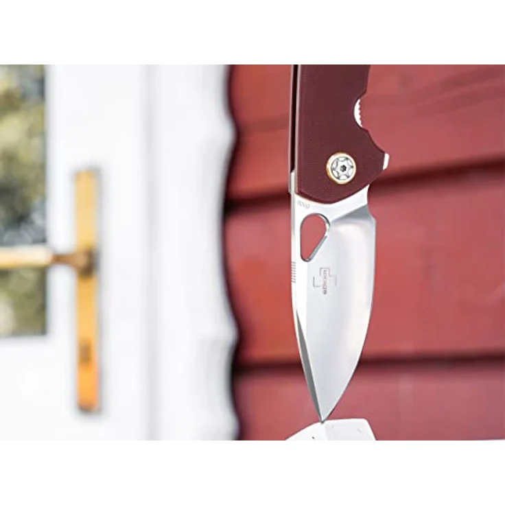 Böker Plus® Little Friend Taschen-Messer - Profi G10 Klappmesser rot - EDC Pocket Knife mit Gürtel-Clip & Etui - CPM-S-35VN Liner-Lock Gentleman Messer – Bild 3