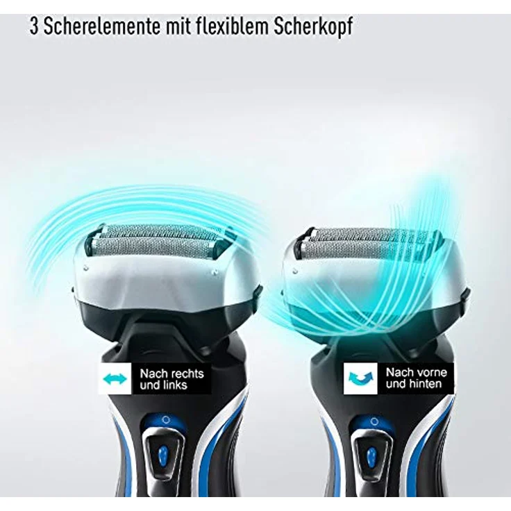 Panasonic Nass/Trocken-Rasierer ES-RT33-S503 mit 3 Scherelementen, 10.000 Schwingungen/Min., silber/schwarz – Bild 2
