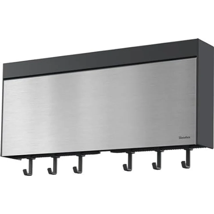 Metaltex Tango. Dreifach-Wandrollenhalter für die Küche aus Edelstahl. Industrieller Spender für Küchenpapier, Alufolie und Frischhaltefolie mit Stauraum. Abmessungen 38 x 6 x 17 cm. – Bild 3