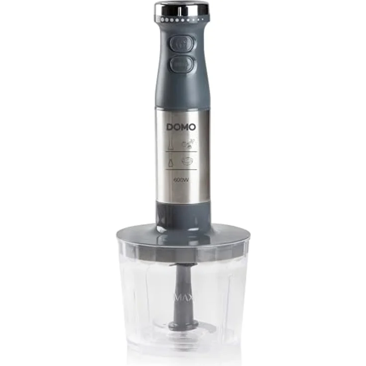 DOMO DO9226M Mixer-Set 3-in-1 600 W inkl. Messbecher grau+inox - Stabmixer mit variabler Geschwindigkeitskontrolle und abnehmbarem Edelstahlstab – Bild 3