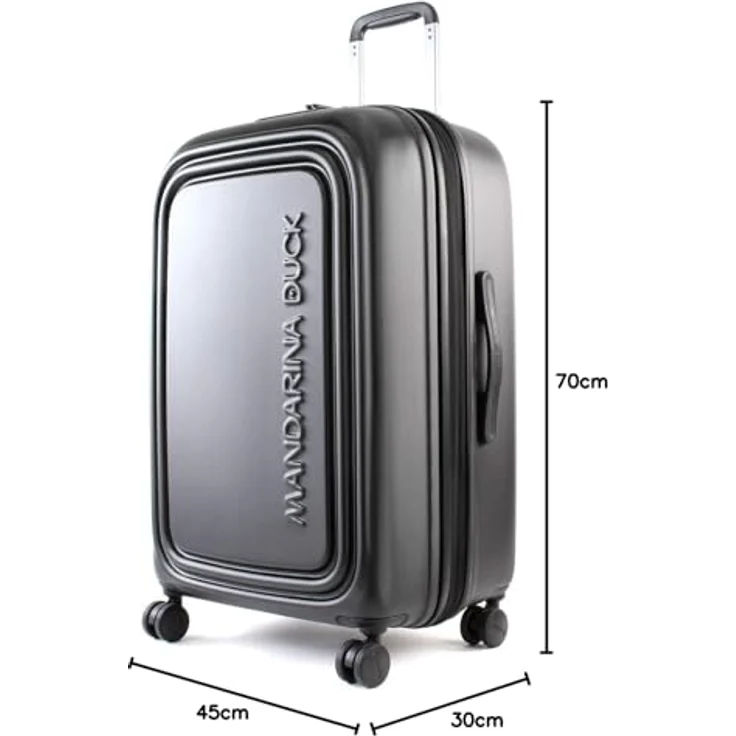 Mandarina Duck Logoduck 4-Rollen Trolley 69 cm Schwarz (89 l, L) – Bild 5