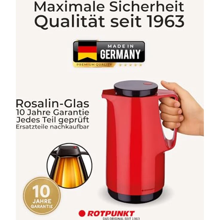 Rotpunkt Maxima 760, crazy red Thermokanne Rot 1000ml 760-11-00-0 – Bild 3