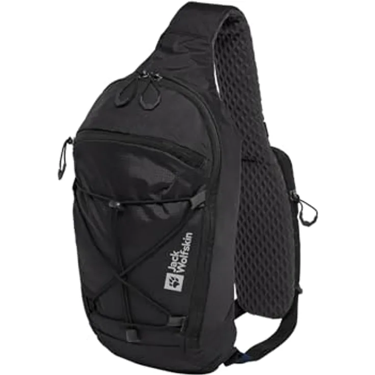 Jack Wolfskin Cyrox Sling, Freizeitrucksack mit 7 Litern Volumen, recyceltem Gewebe und verstellbarem Schultergurt, phantom