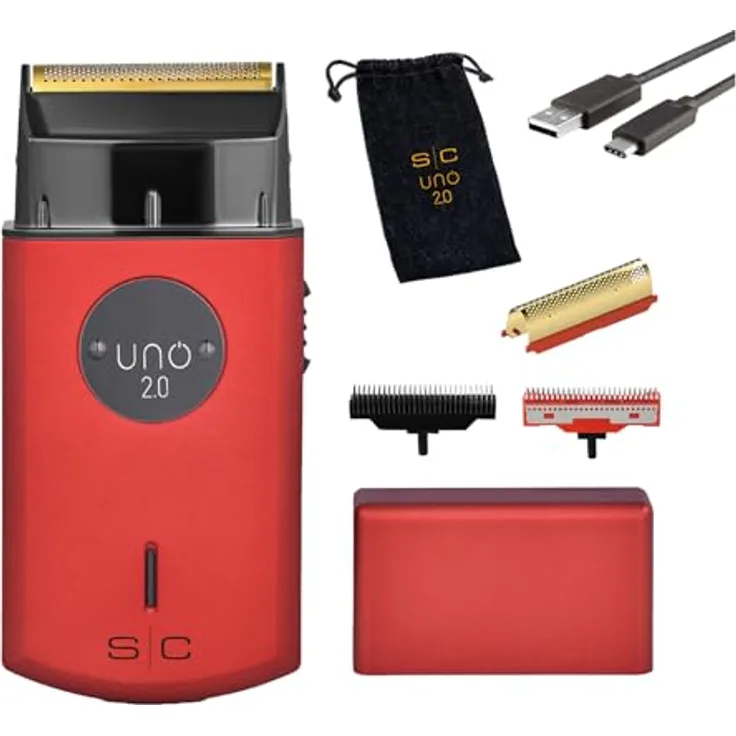Stylecraft Uno 2.0, Elektrorasierer für Bart und Haare, kabellos, 130 Minuten Laufzeit, ergonomisch, USB Typ C, 9.000 U/min, 90 g, inkl. Reisebeutel
