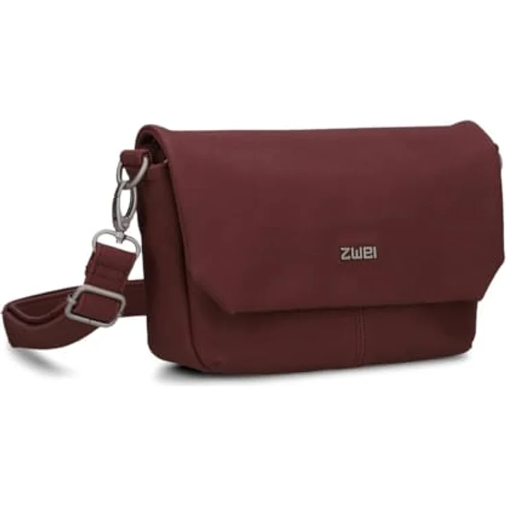 Zwei Mademoiselle.M Messenger, Handtasche aus pflegeleichtem Polyurethan mit Magnet- und Reißverschluss, 28 cm, schwarz – Bild 1