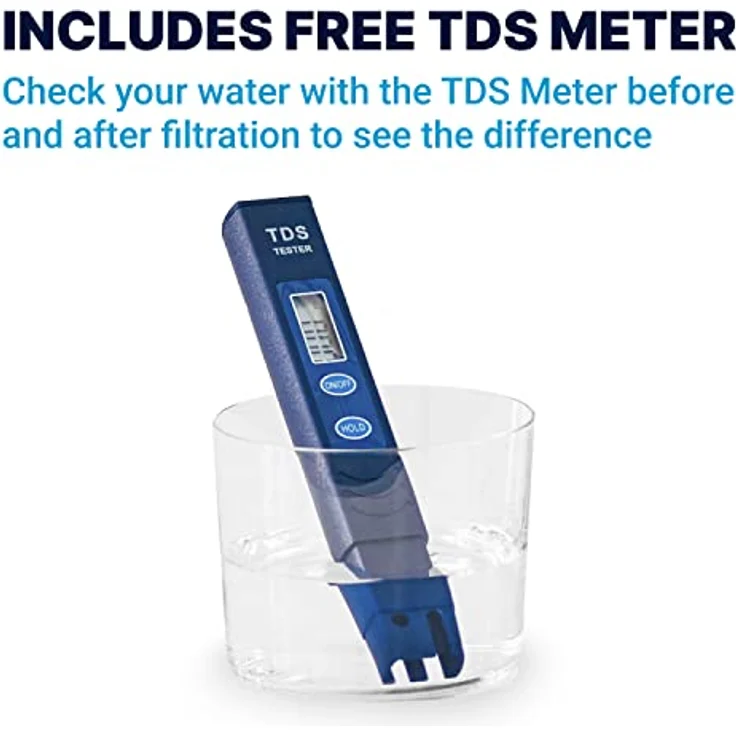 ZeroWater 5,4 L 5-Stufiger Wasserspender mit Wasserfilter - NSF-Zertifiziert - Wasser Filtersystem zur Reduktion von Blei, Anderen Schwermetallen und PFOA/PFOS - Weiß und Blau – Bild 5
