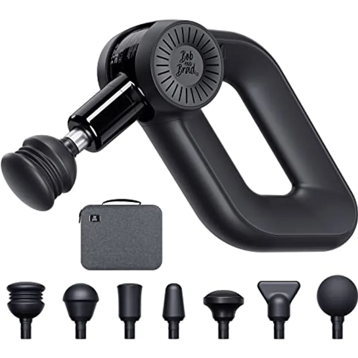 Bob and Brad D6 Pro Massagepistole mit 16mm Amplitude, Percussion Massage Gun Muskel Massagegerät, Massage Pistole mit 2500mAh Akku und 7 Massageköpfen für Schulter Rücken Nacken Muskelentspannung