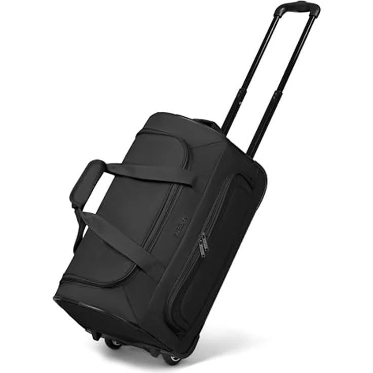 Redolz Duffle Essentials 2-Rollen Reisetasche, 28 cm, Schwarz, 39 l mit arretierbarem Griff und robustem Polyester – Bild 1