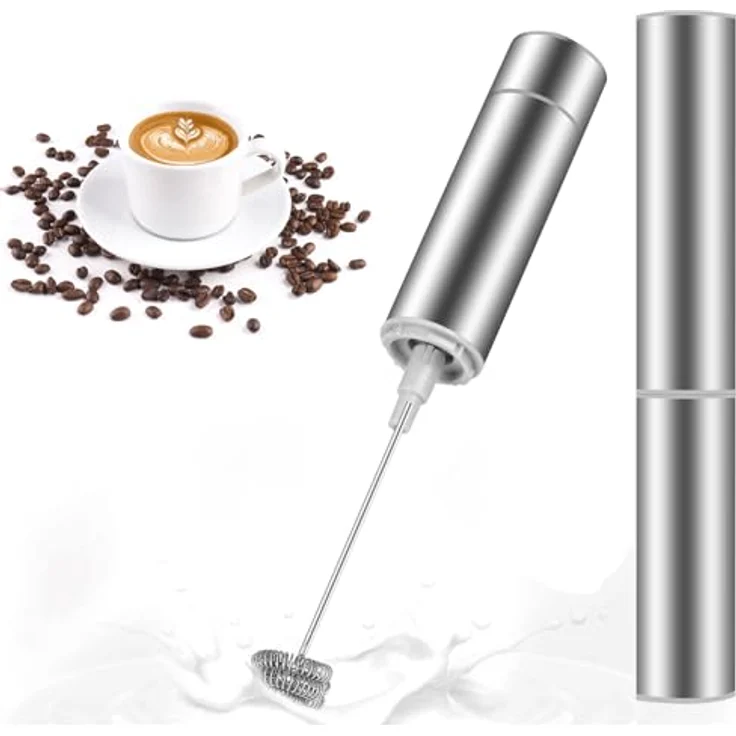 MOSUO Milchaufschäumer Stab, elektrischer Handheld Milchschäumer mit 17000-19000 U/min, für Latte, Matcha-Tee und Cappuccino, batteriebetrieben – Bild 1