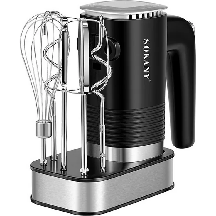 SOKANY Handmixer 3 in 1, 800W Handrührgerät mit 5 Geschwindigkeiten und Edelstahl-Zubehör