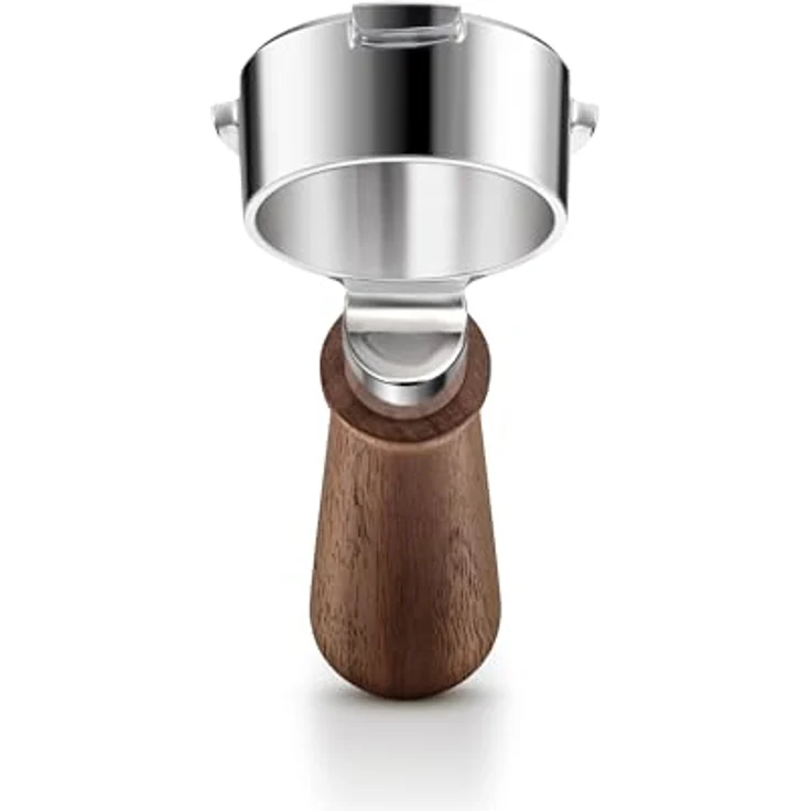 Sage The Naked Portafilter 54 mm, bodenloser Siebträger aus Walnussholz und Edelstahl, Braun/Silber – Bild 4