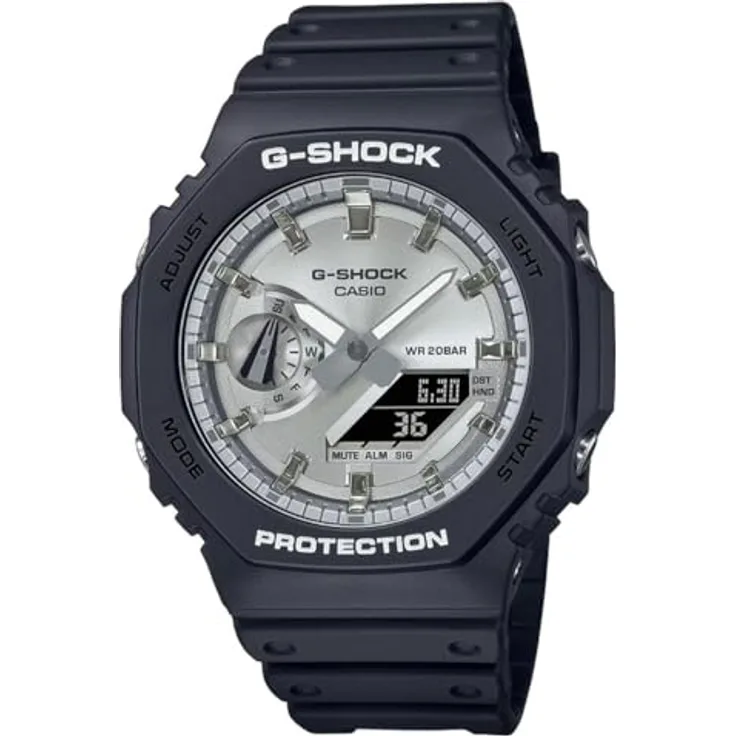 Casio G-Shock Herrenuhr Eiche - Silbernes Zifferblatt (Ø 45 mm)