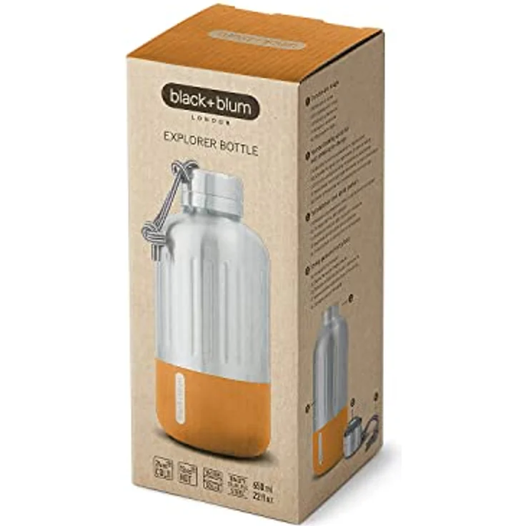 black+blum Explorer Isolierflasche, klein, orange, 650 ml – Bild 4