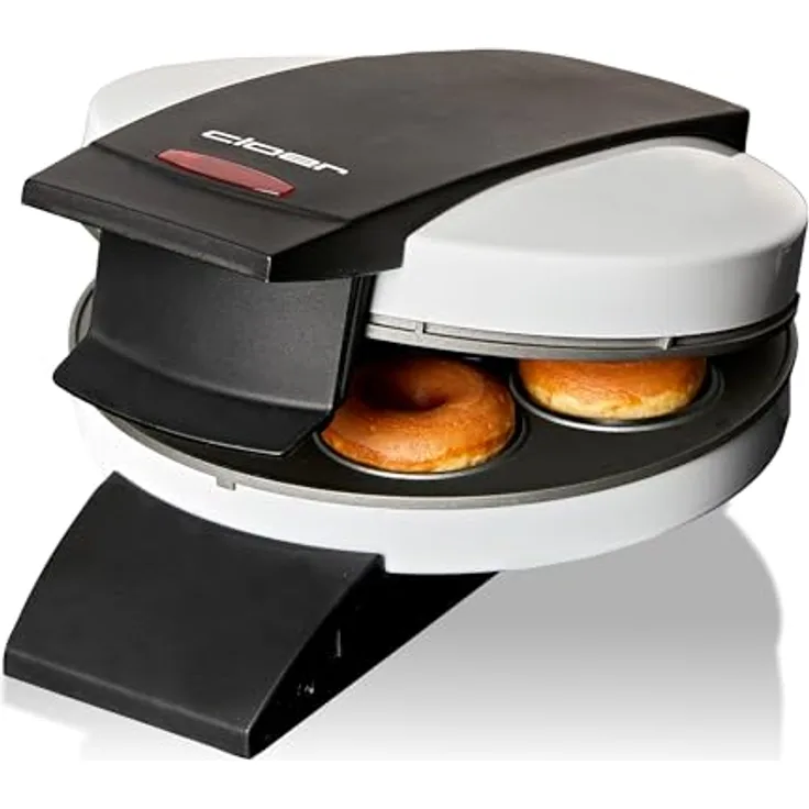 Cloer Küchenmaschine 6121, Donut Maker in elegantem Weiß-Schwarz