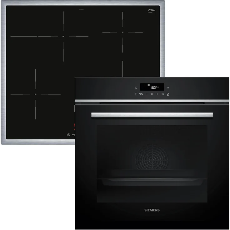 Siemens PQ613PIAA iQ300 Einbau-Herd-Set mit Induktionskochfeld, Pyrolyse, Hydrolyse, touchControl, Bräterzone, Energieklasse A+ – Bild 1