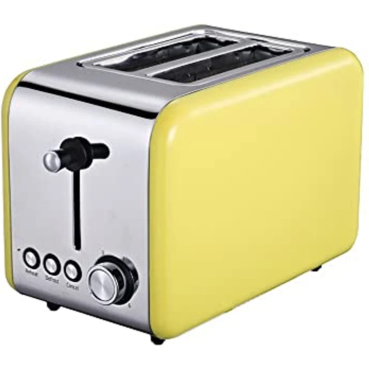 MICHELINO 2-Scheiben Toaster Toastautomat mit Brötchenaufsatz (gelb) – Bild 2