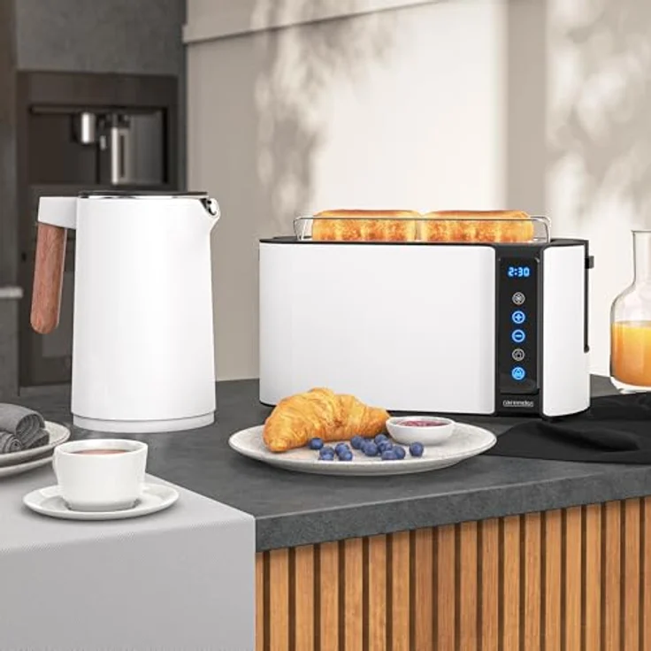 Arendo Wasserkocher AESTHET - Edelstahl, Temperatureinstellung 40°–100°C, Doppelwand, 1,7 l, 2200 W, Teekocher, schwarz – Bild 6