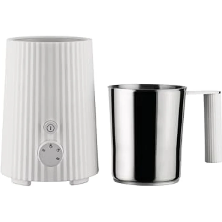 Alessi Plissé MDL13 W - Multifunktions-Induktions-Milchaufschäumer, aus Thermoplastischem Harz, Kanne aus Edelstahl 18/10, Europäischer Stecker 600 W, 35 cl, Weiß – Bild 2